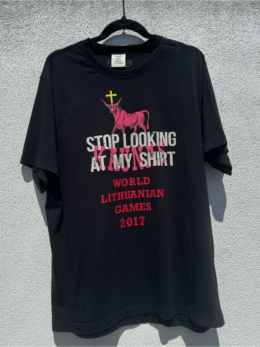Vetements RARE 'Stop Looking At My Shirt' Graphic Tee